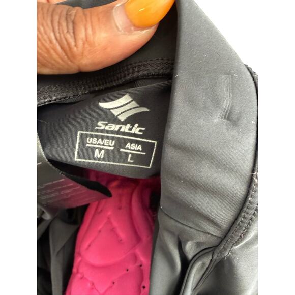 Santic Women's Cycling Shorts Black Pull On Stretch Workout Gym Active Medium - Picture 2 of 9